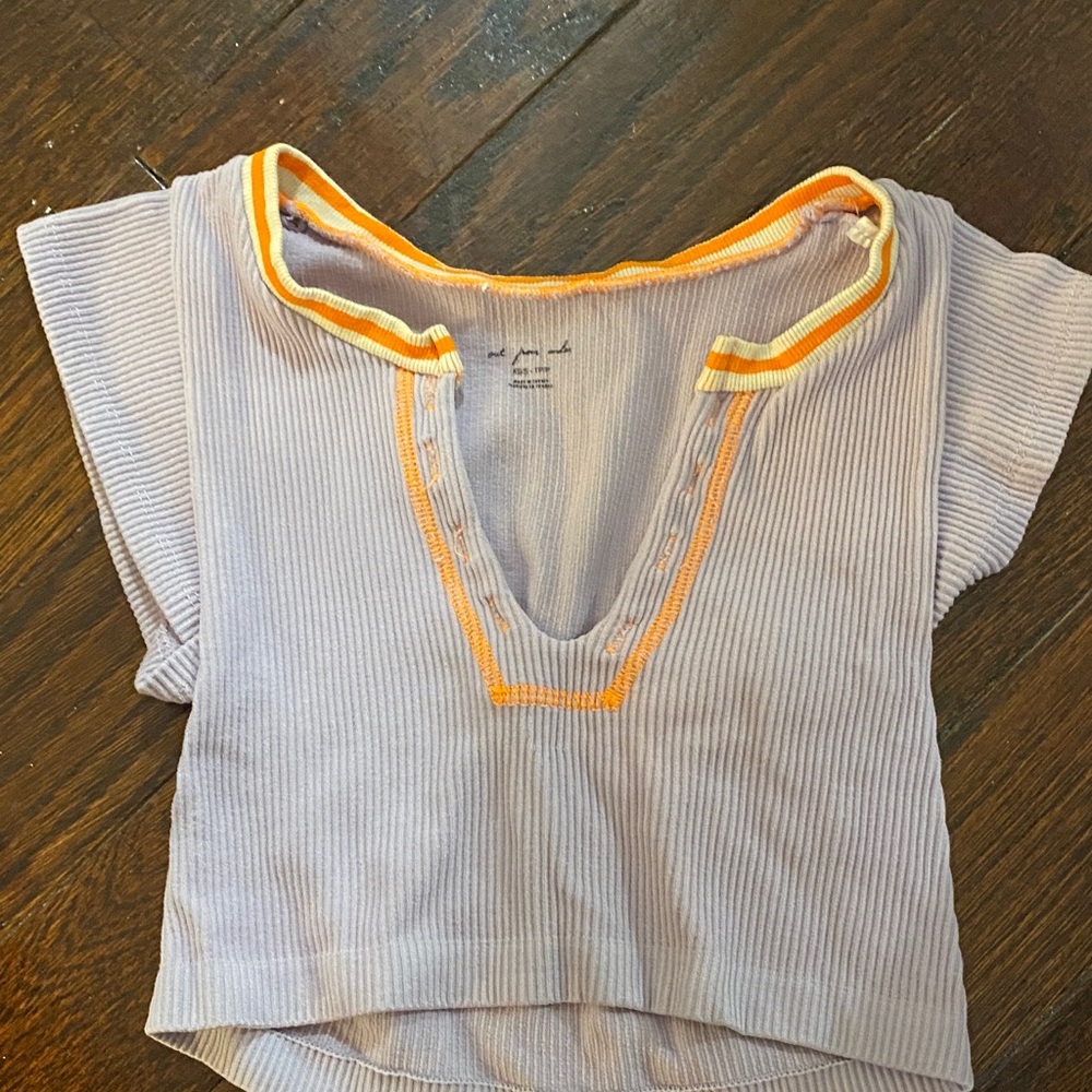 Striped Kids Top with Orange Accents